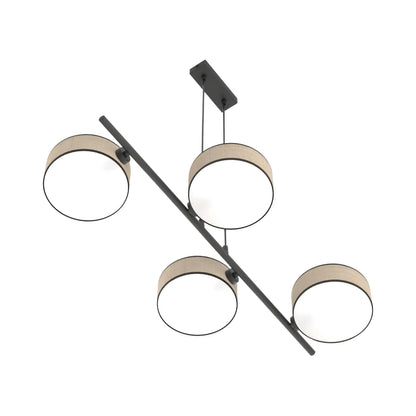 Emibig Drumz Pendellampa 4-ljus 80x46 cm, Brun/Svart