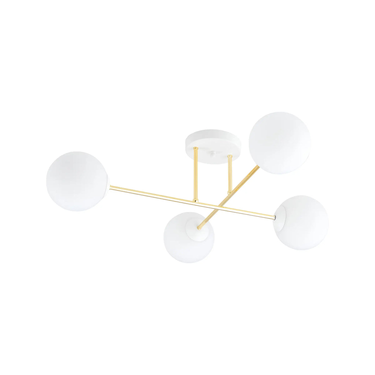 Emibig Magnum Taklampa 4-ljus 55x75 cm, Vit/Guld