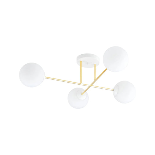 Emibig Magnum Taklampa 4-ljus 55x75 cm, Vit/Guld
