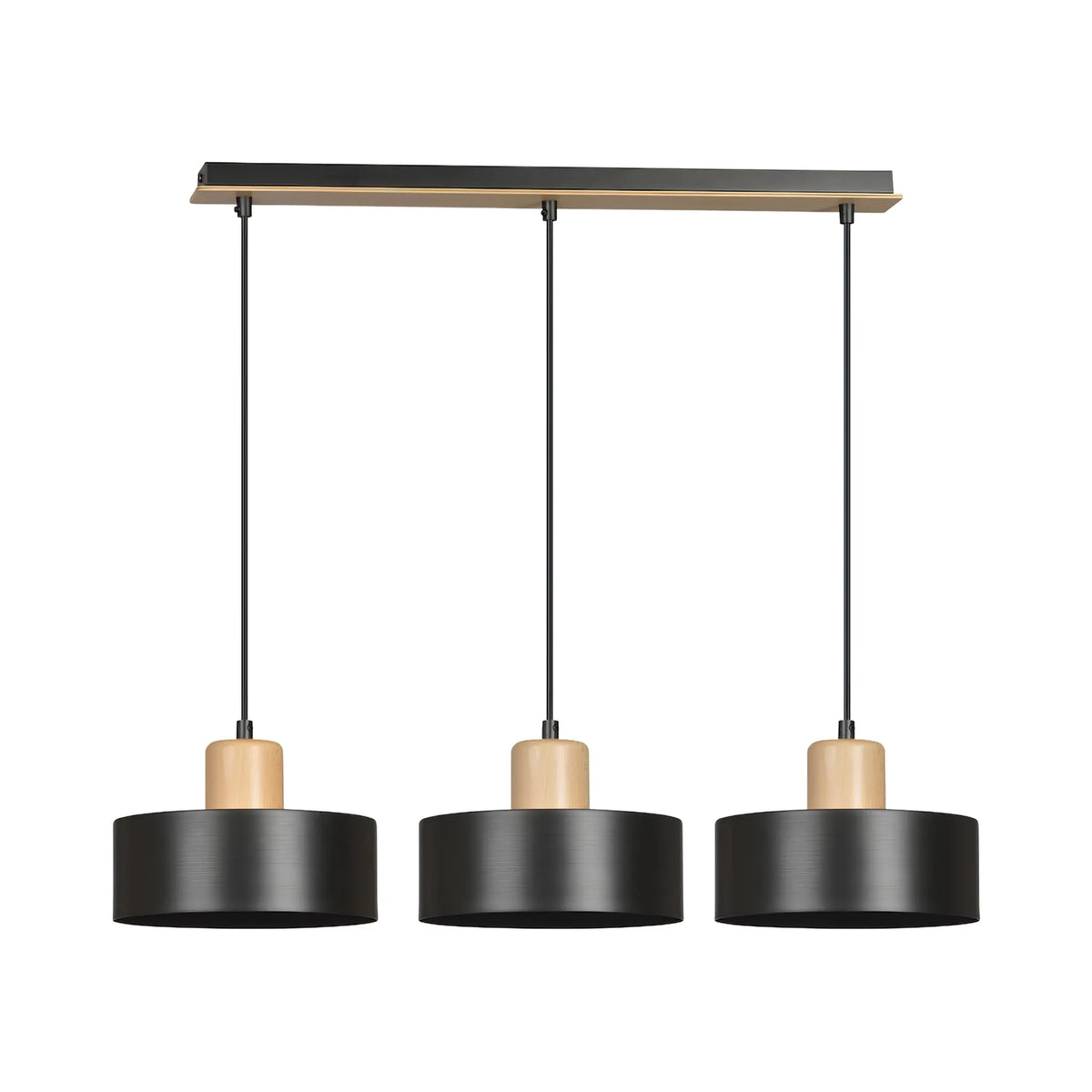 Emibig Torin Pendellampa 3-ljus 80x25 cm, Svart