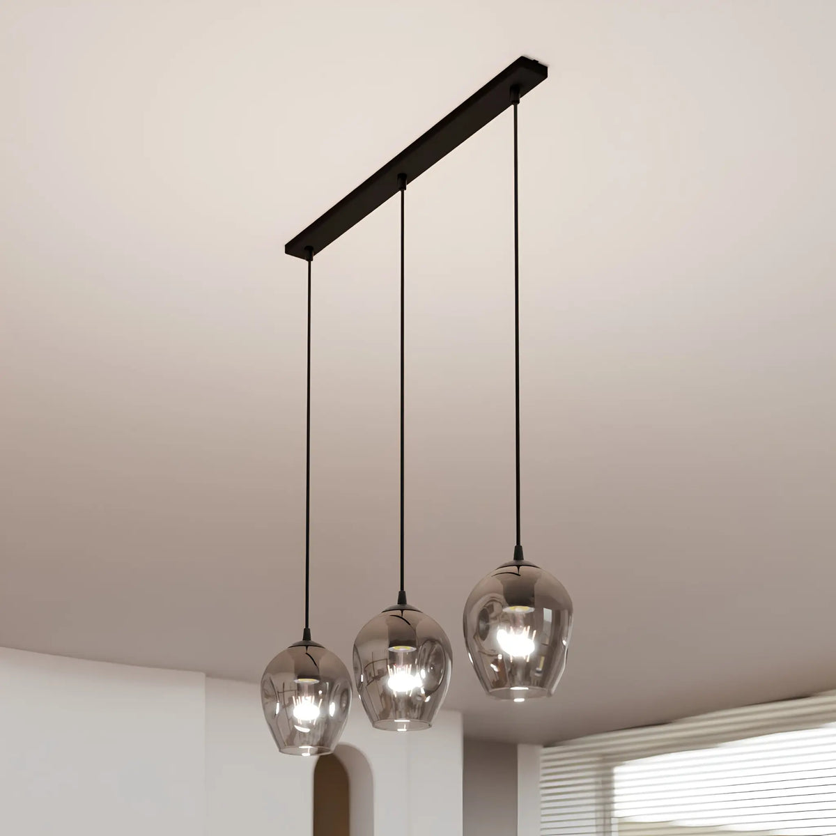 Emibig Istar Pendellampa 3-ljus 70x14 cm, Svart