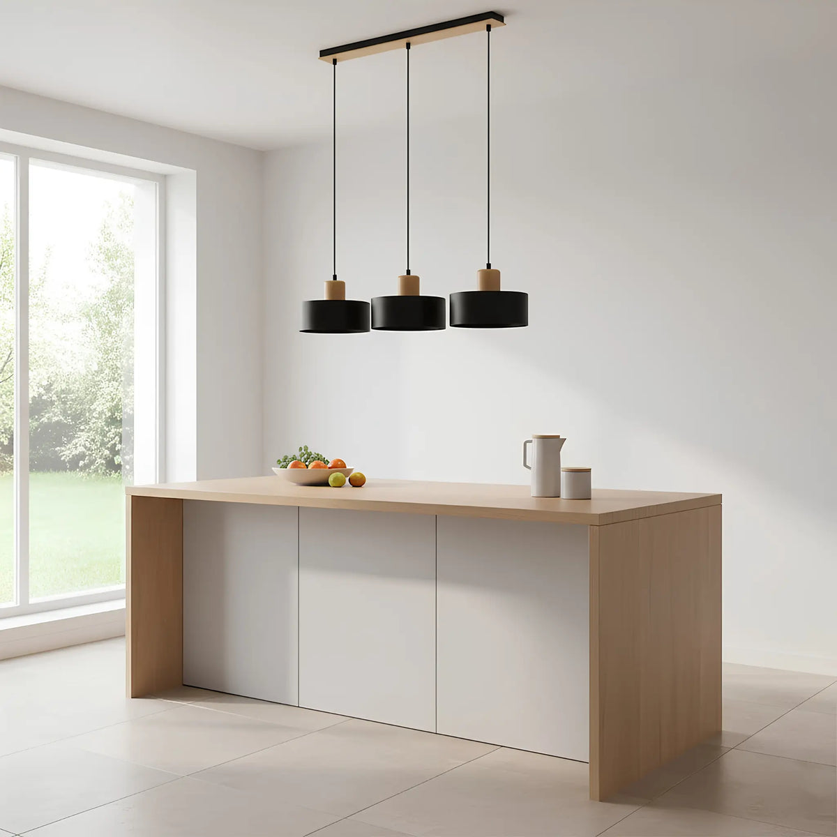 Emibig Torin Pendellampa 3-ljus 80x25 cm, Svart