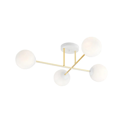 Emibig Magnum Taklampa 4-ljus 55x75 cm, Vit/Guld
