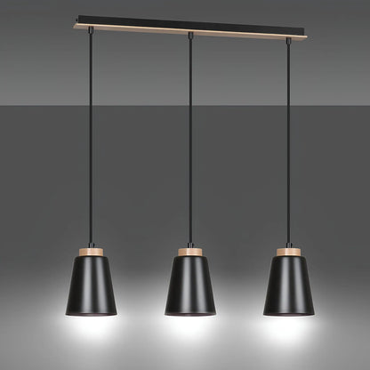 Emibig Bolero Pendellampa 3-ljus 66x14 cm, Svart