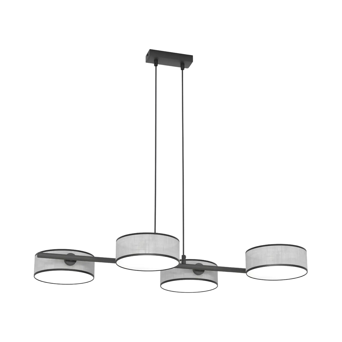 Emibig Drumz Pendellampa 4-ljus 80x46 cm, Grå/Svart