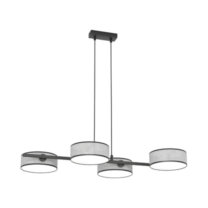 Emibig Drumz Pendellampa 4-ljus 80x46 cm, Grå/Svart