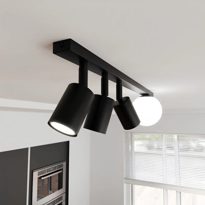 Emibig Baster Taklampa 4-ljus 70x14 cm, Svart