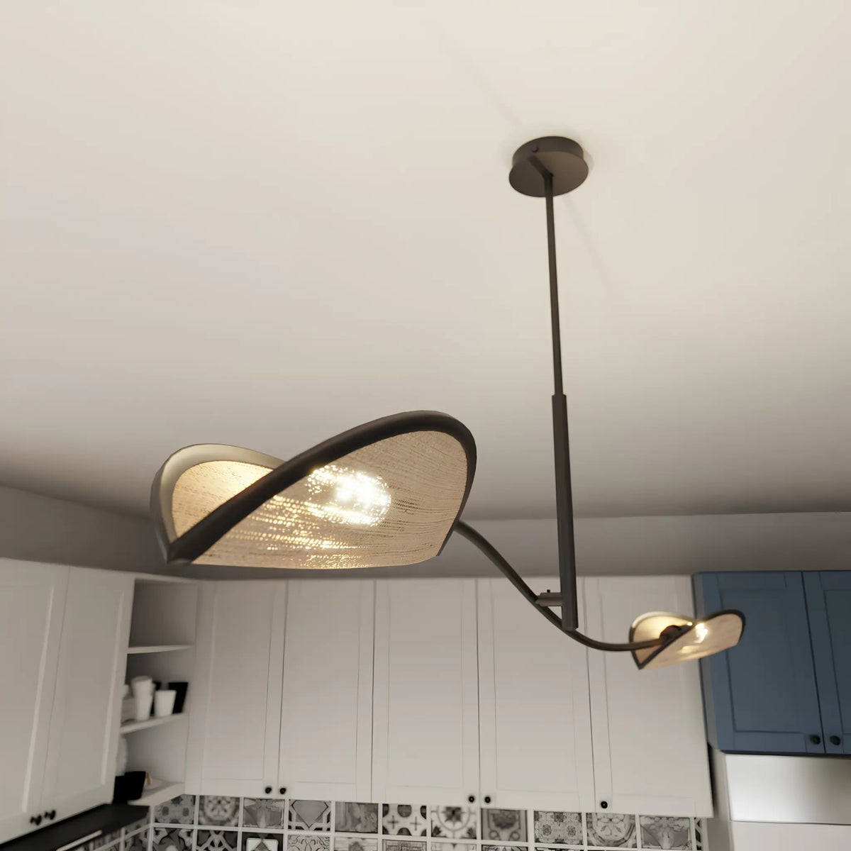 Emibig Lotus Taklampa 2-ljus 103x11 cm, Svart/Rotting
