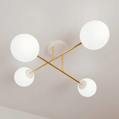 Emibig Magnum Taklampa 4-ljus 55x75 cm, Vit/Guld
