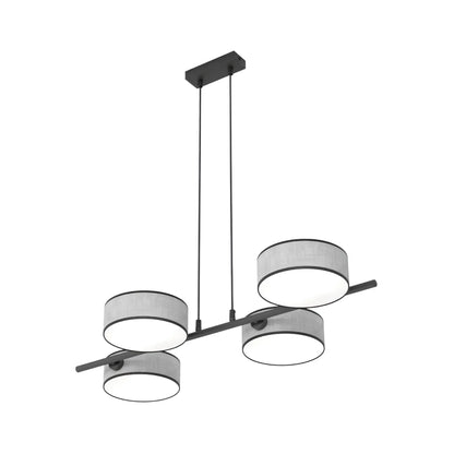 Emibig Drumz Pendellampa 4-ljus 80x46 cm, Grå/Svart