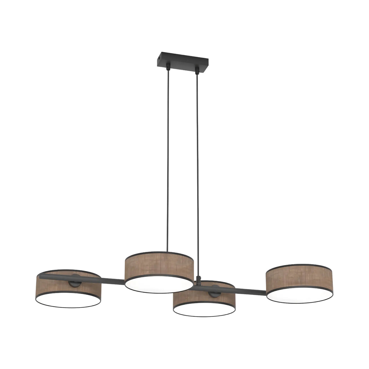 Emibig Drumz Pendellampa 4-ljus 80x46 cm, Brun/Svart