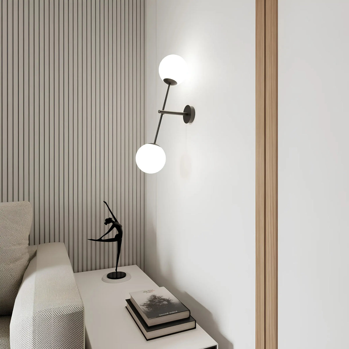 Emibig Linear Vägglampa 2-ljus 12x57 cm, Svart