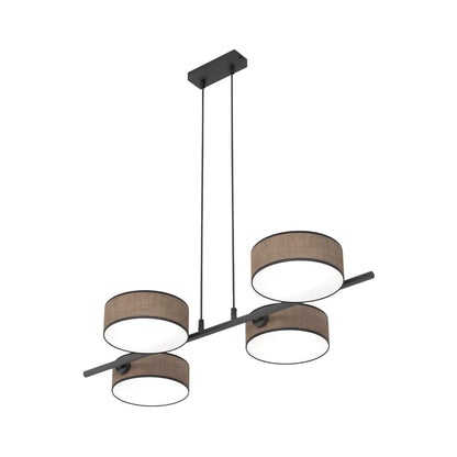 Emibig Drumz Pendellampa 4-ljus 80x46 cm, Brun/Svart