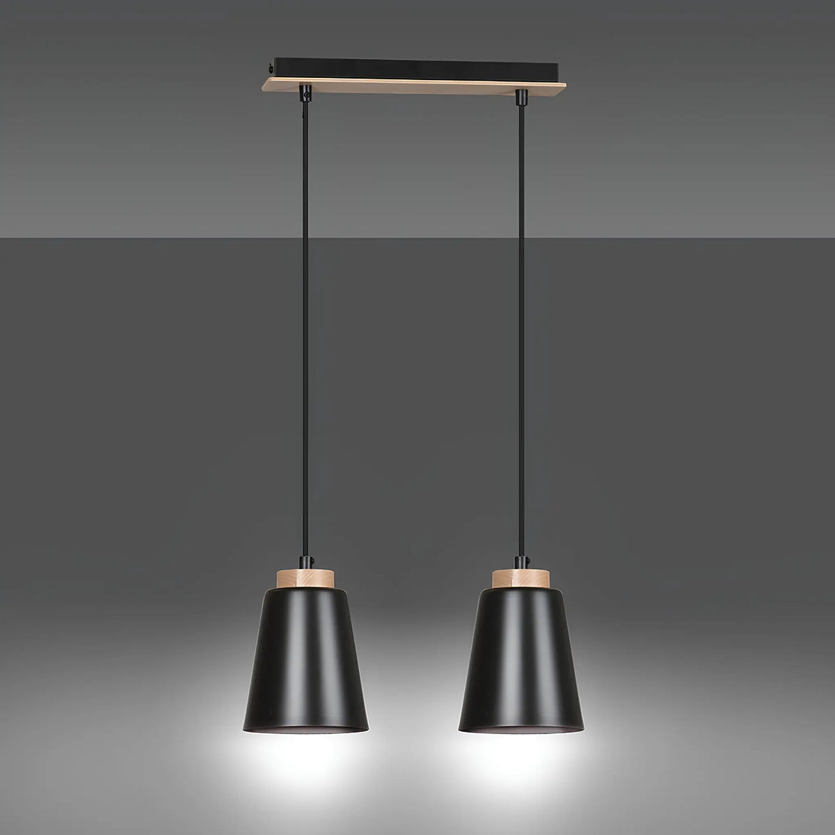 Emibig Bolero Pendellampa 2-ljus 40x14 cm, Svart