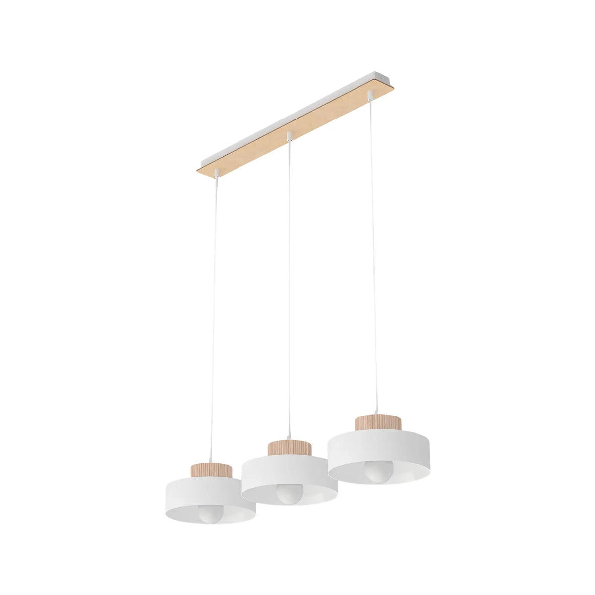 Emibig Kivi Pendellampa 3-ljus 73x20 cm, Vit