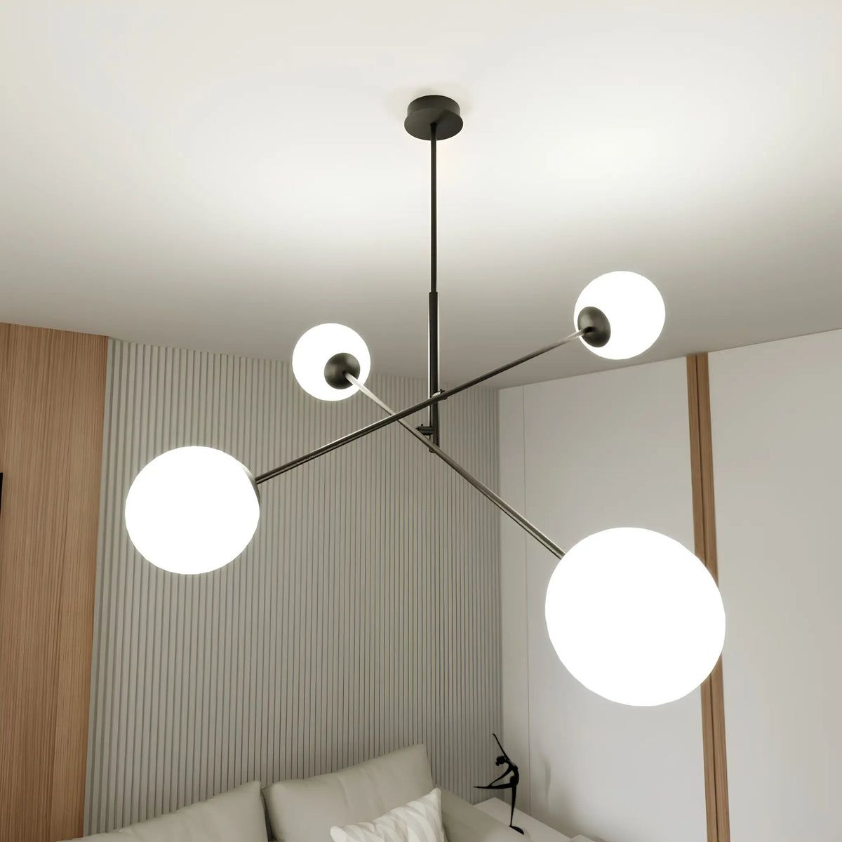 Emibig Linear Pendellampa 4-ljus Ø102 cm, Svart