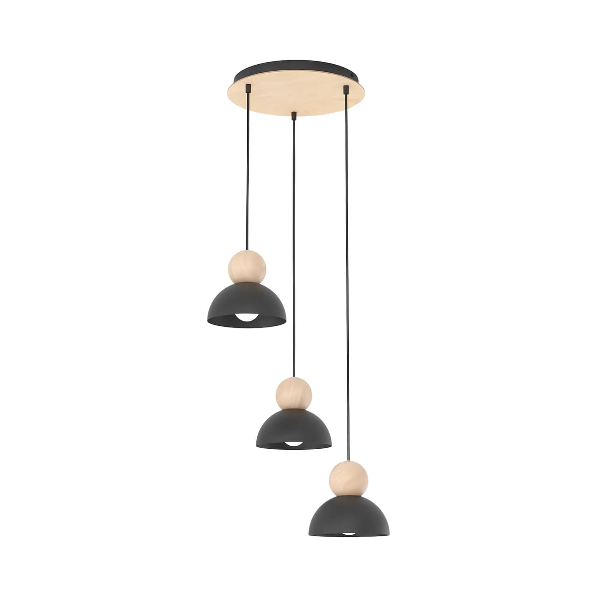 Emibig Kaki Pendellampa 3-ljus Ø41 cm, Svart