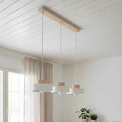 Emibig Kivi Pendellampa 3-ljus 73x20 cm, Vit
