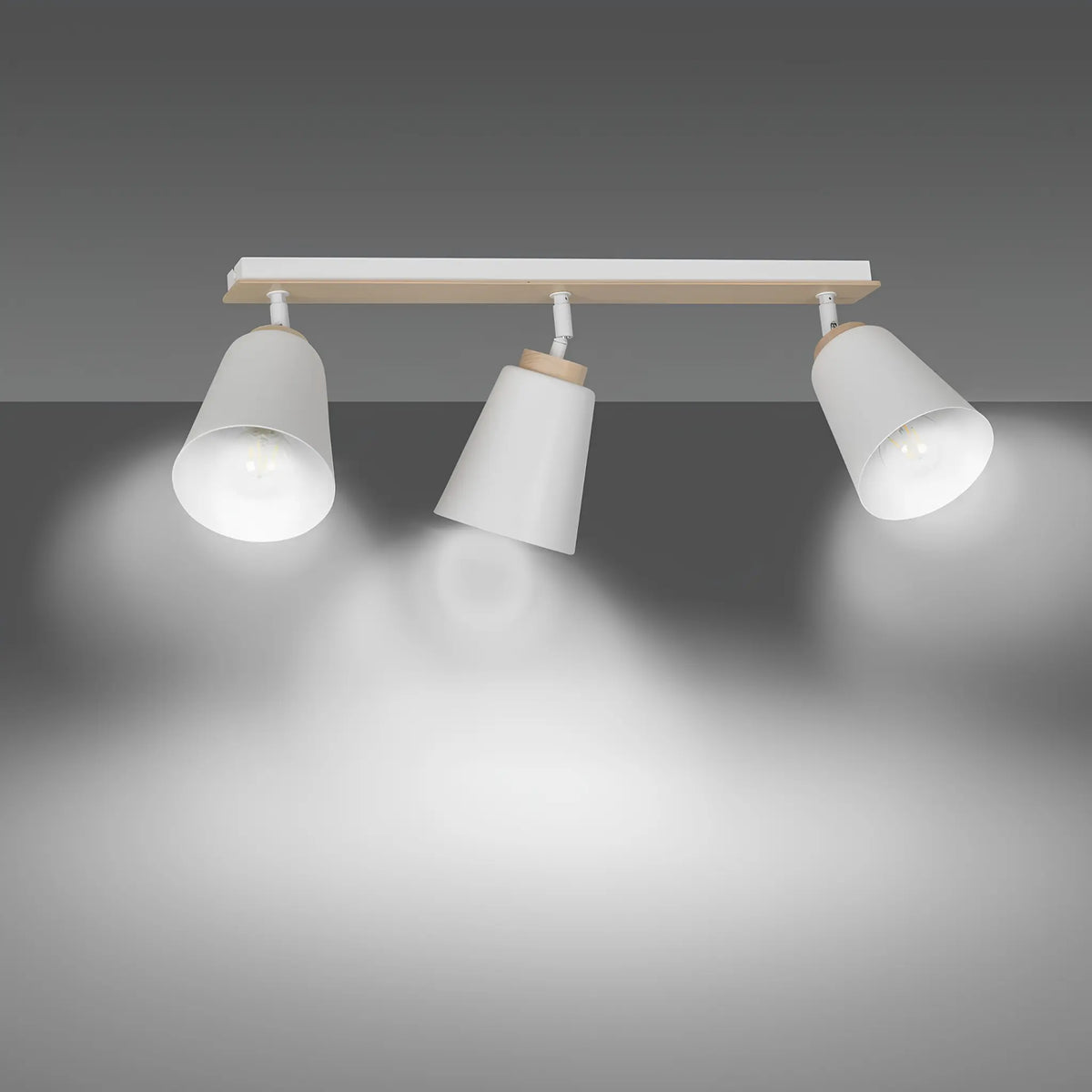 Emibig Atlas Taklampa 3-ljus 90x15 cm, Vit