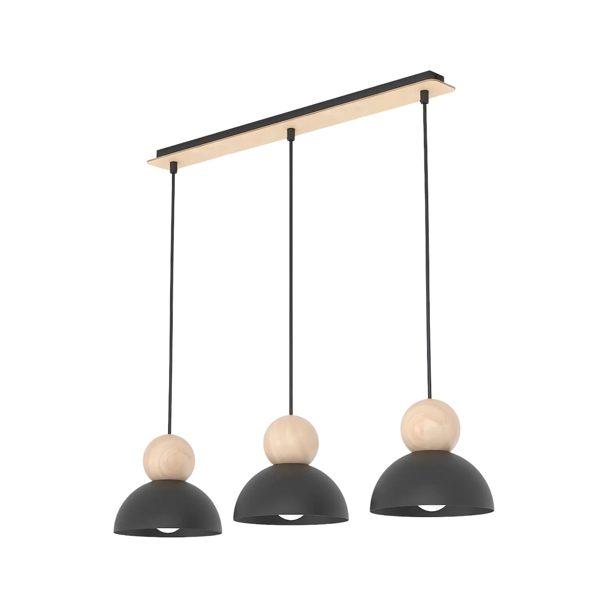 Emibig Kaki Pendellampa 3-ljus 73x18 cm, Svart