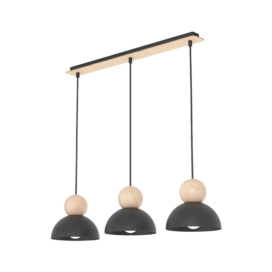 Emibig Kaki Pendellampa 3-ljus 73x18 cm, Svart
