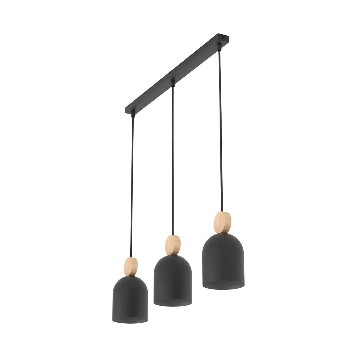 Emibig Mesi Pendellampa 3-ljus 66x11 cm, Svart