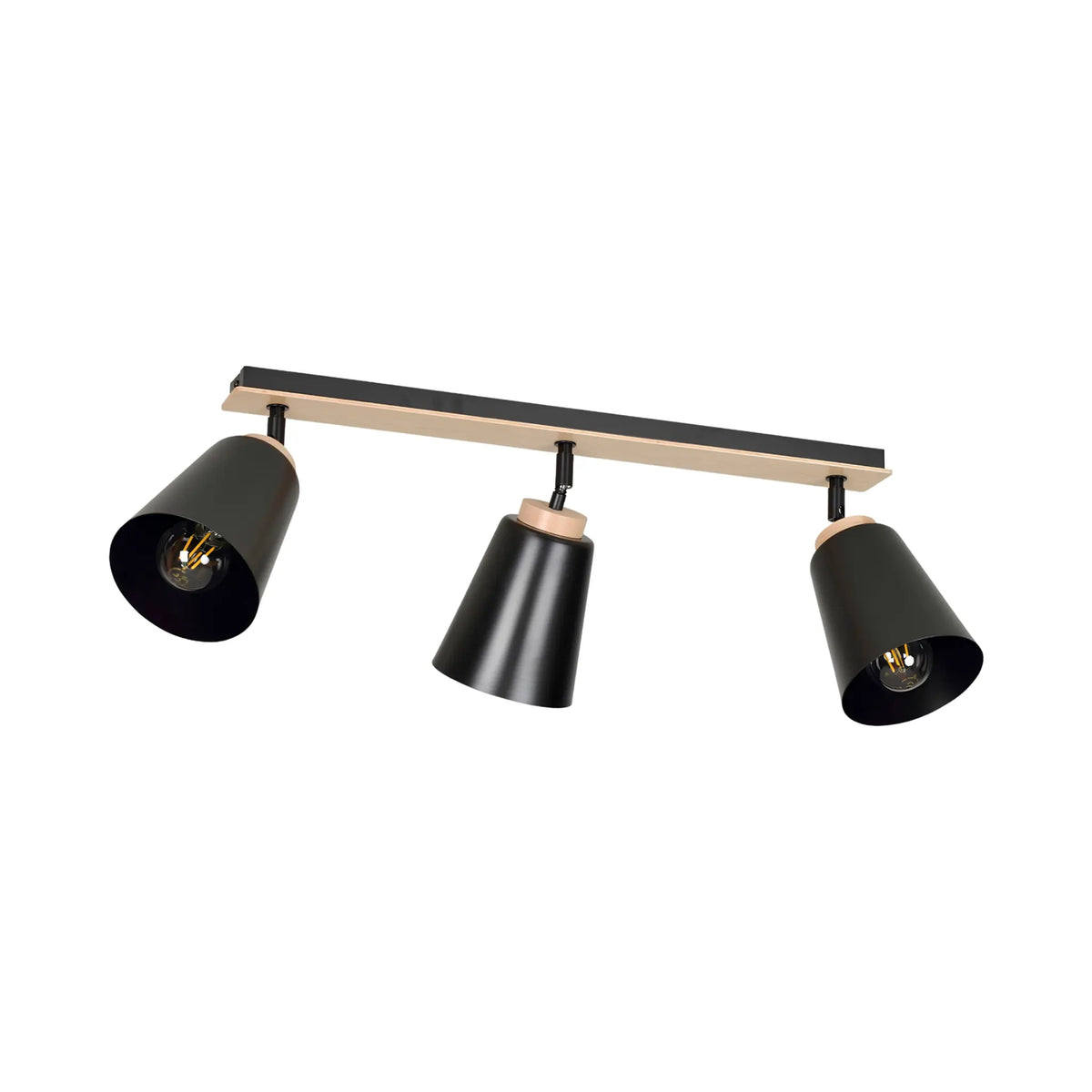 Emibig Atlas Taklampa 3-ljus 90x15 cm, Svart