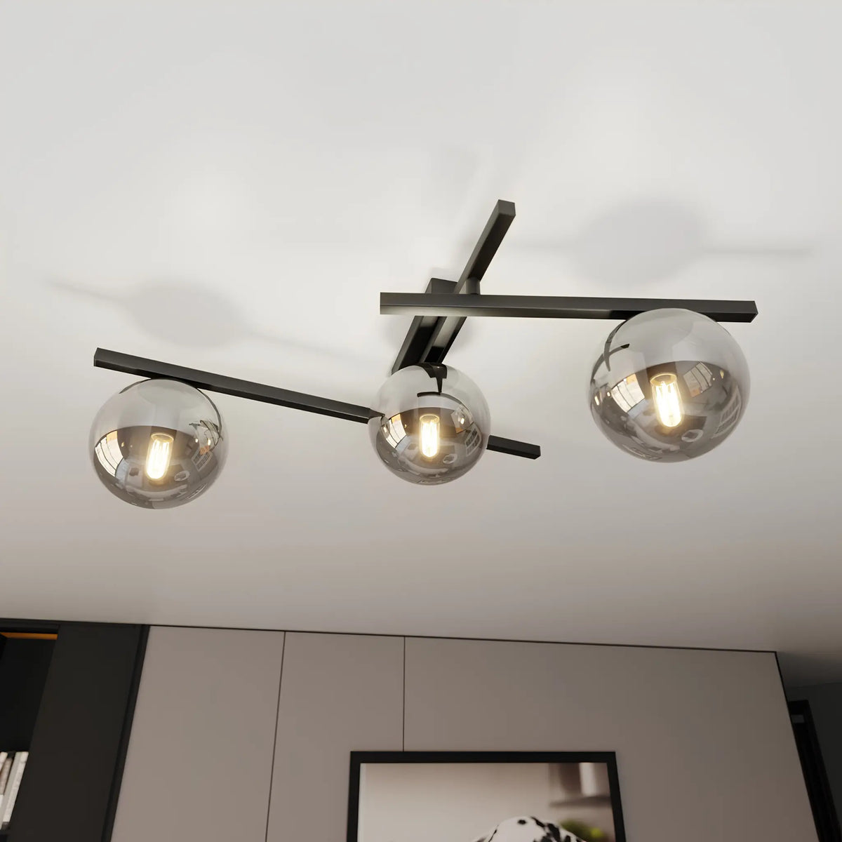 Emibig Smart Taklampa 3-ljus 51x50 cm, Svart