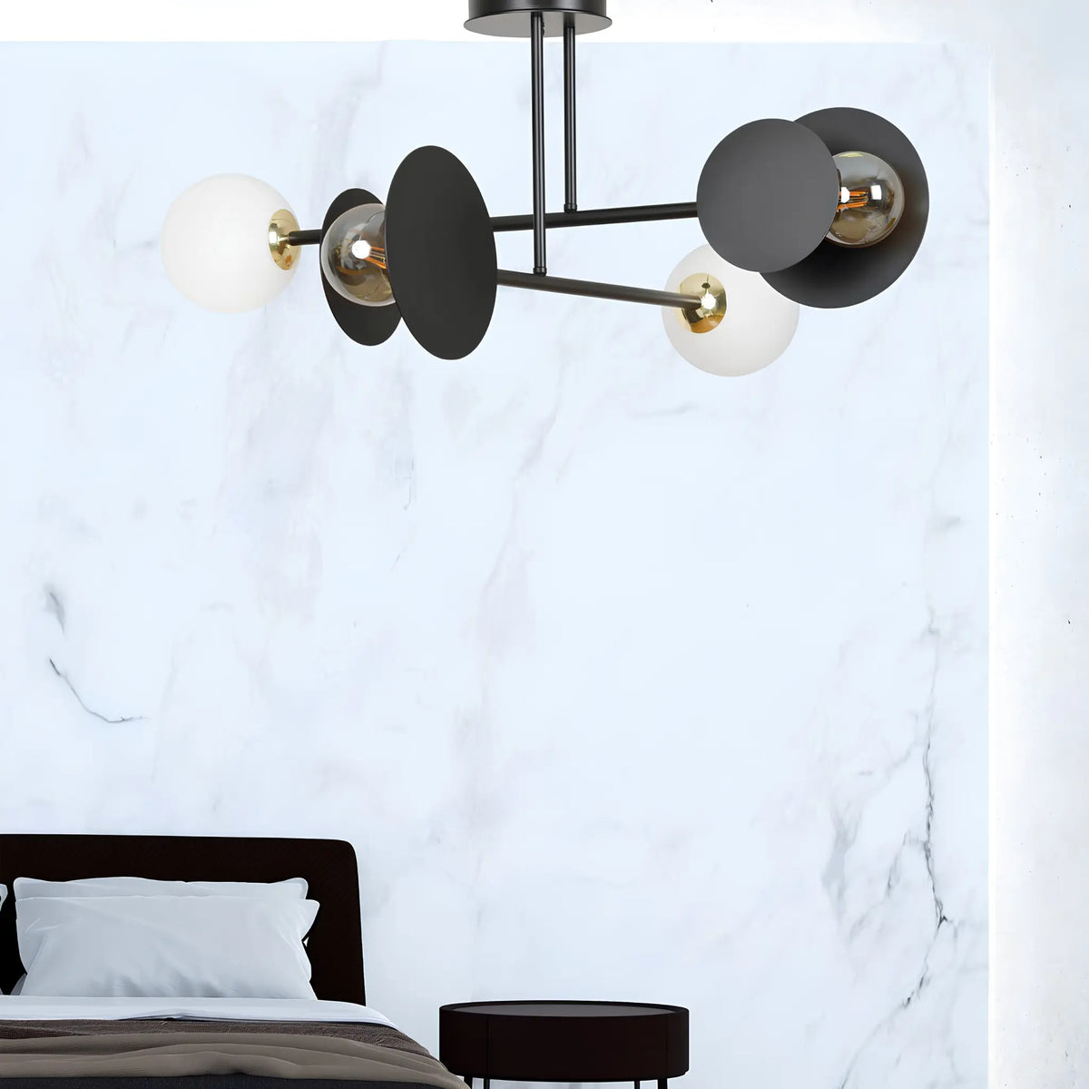 Emibig Minerva Taklampa 2-ljus Ø80 cm, Svart