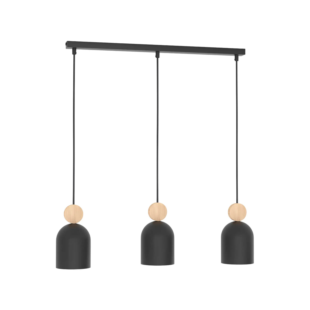 Emibig Mesi Pendellampa 3-ljus 66x11 cm, Svart