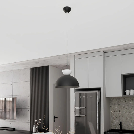 Emibig Lunaro Pendellampa Ø30 cm, Svart/Vit