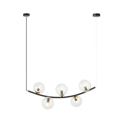 Emibig Ritz Pendellampa 5-ljus 80x28 cm, Svart/Guld