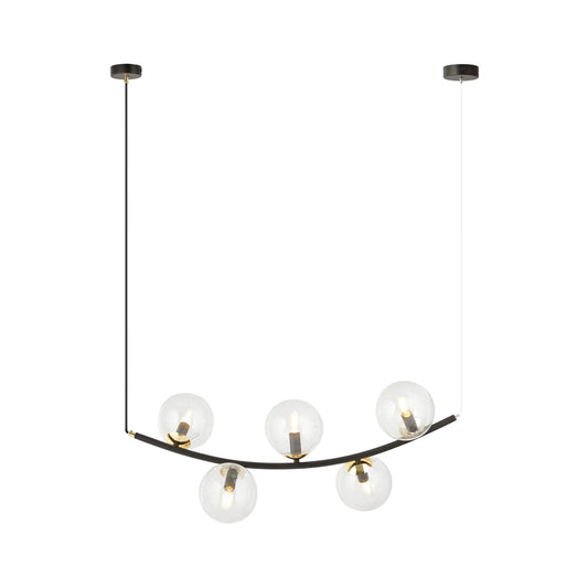 Emibig Ritz Pendellampa 5-ljus 80x28 cm, Svart/Guld