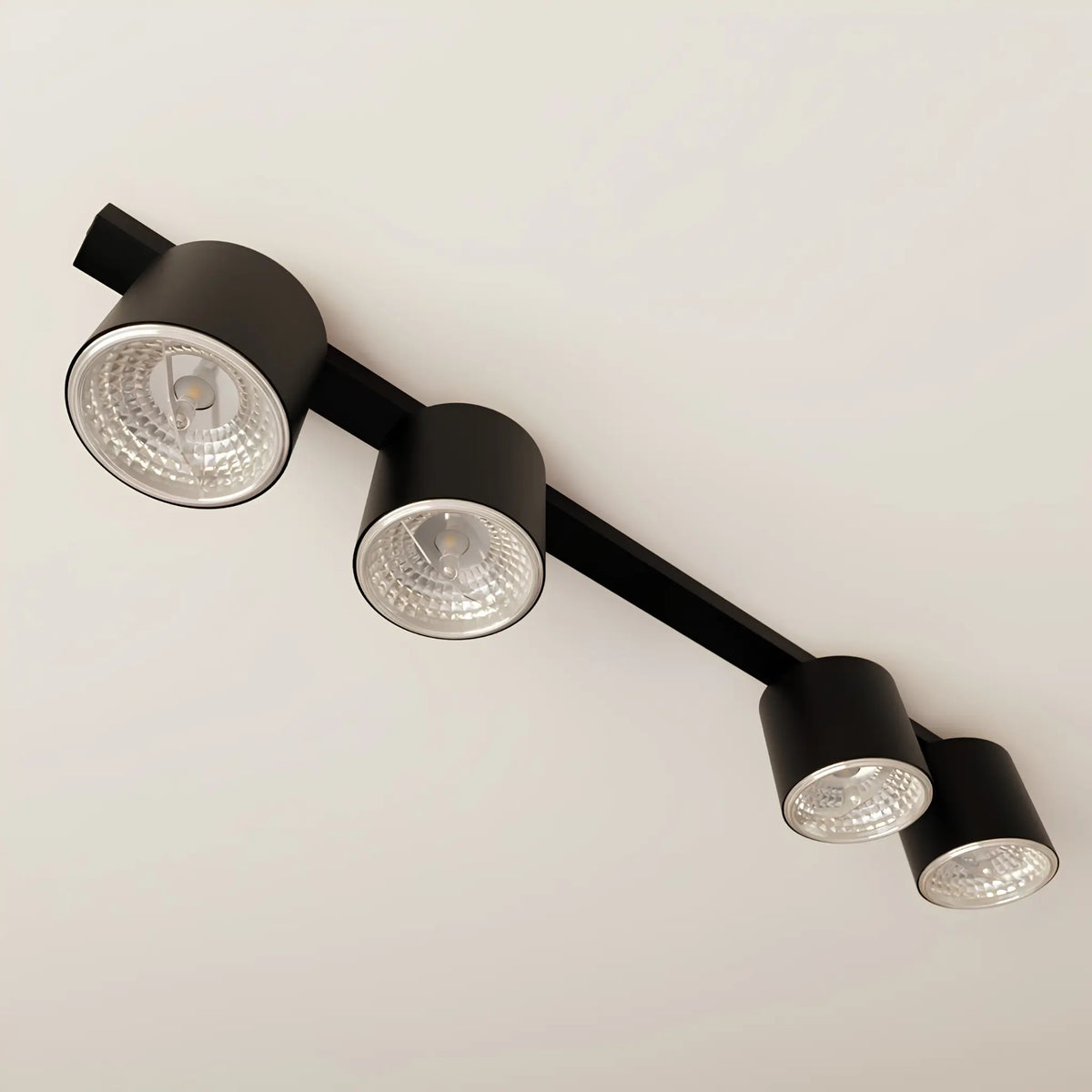 Emibig Nano Taklampa 4-ljus 90x11,5 cm, Svart