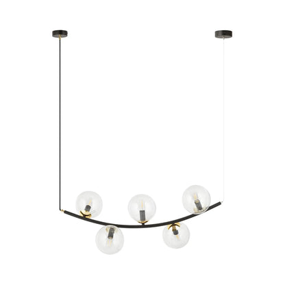 Emibig Ritz Pendellampa 5-ljus 80x28 cm, Svart/Guld