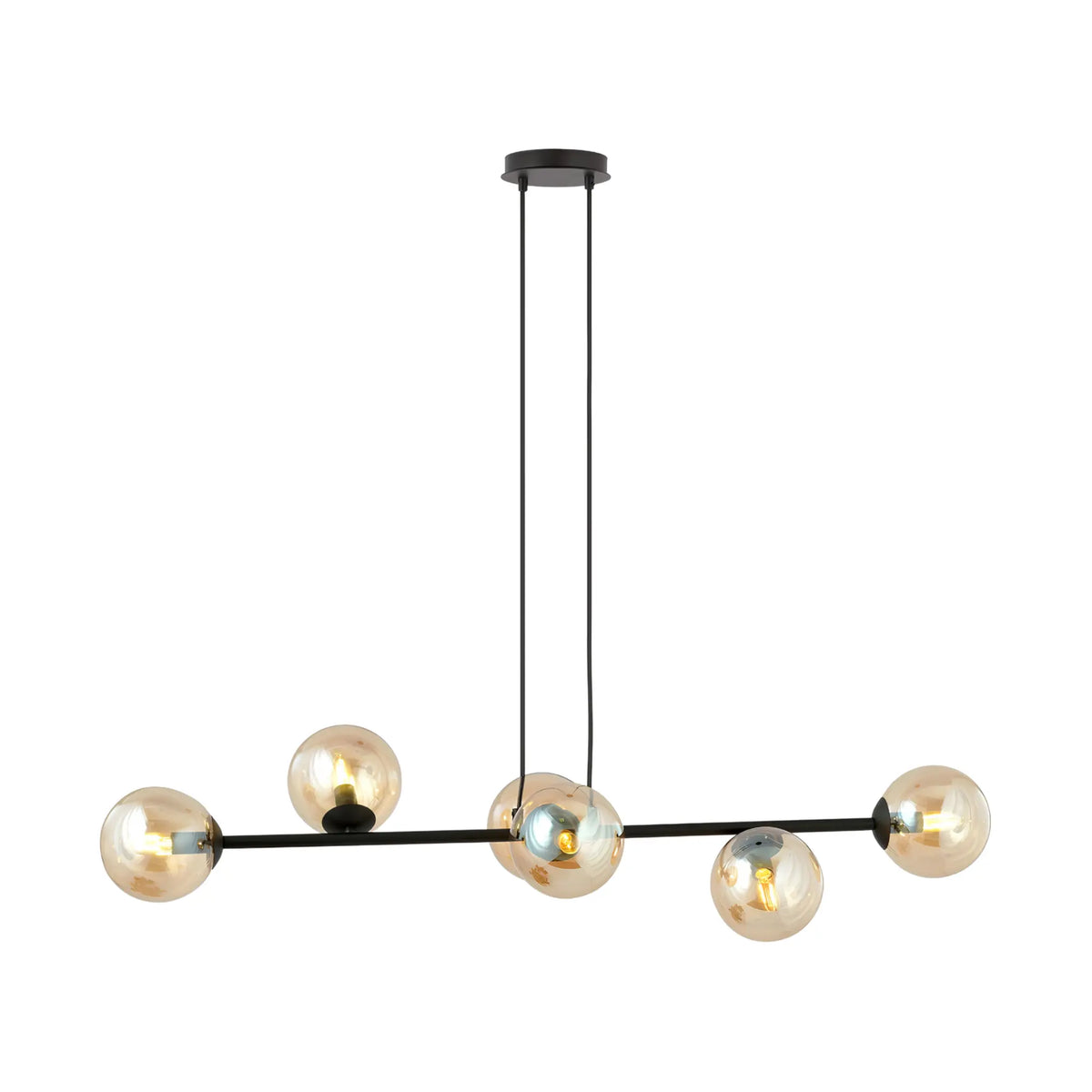 Emibig Rossi Pendellampa 6-ljus 110x30 cm, Svart