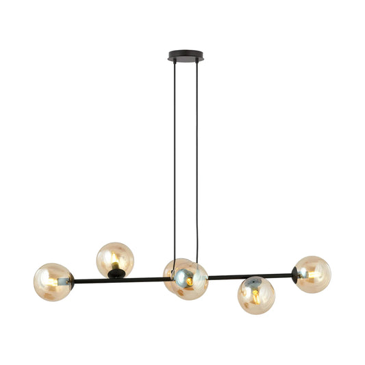 Emibig Rossi Pendellampa 6-ljus 110x30 cm, Svart