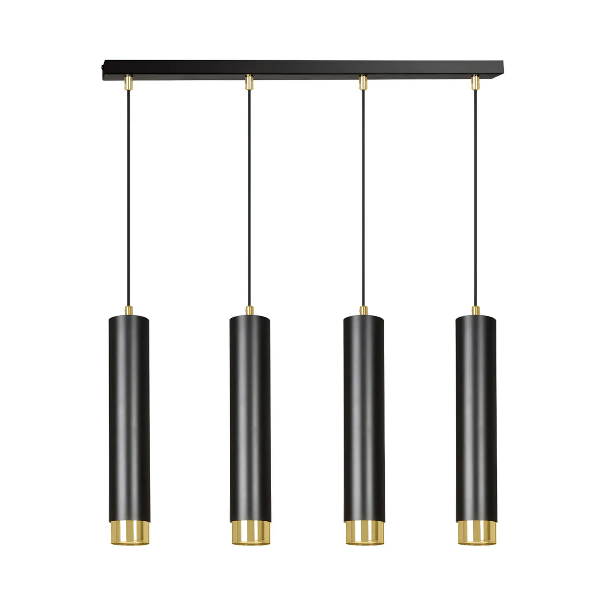 Emibig Kibo Pendellampa 4-ljus 60x6 cm, Svart/Guld
