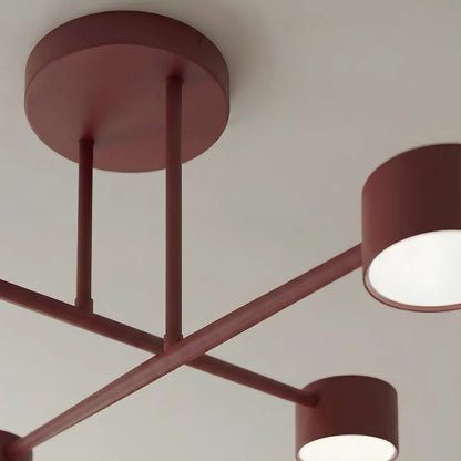 Emibig Halo Taklampa 4-ljus Ø60 cm, Vinröd