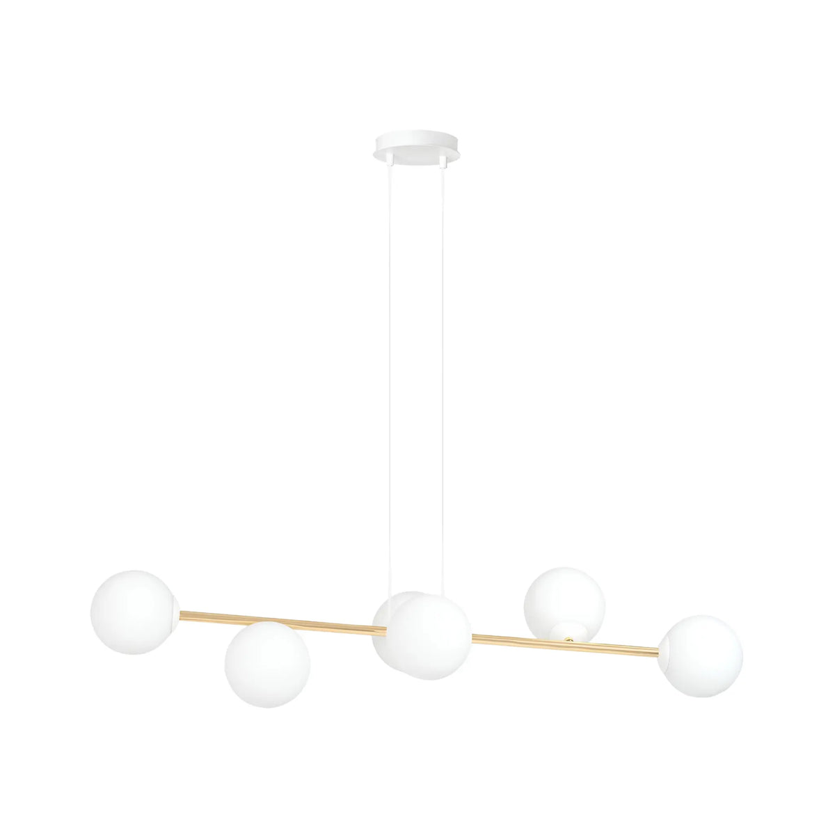 Emibig Gravity Pendellampa 6-ljus 110x29 cm, Vit/Guld