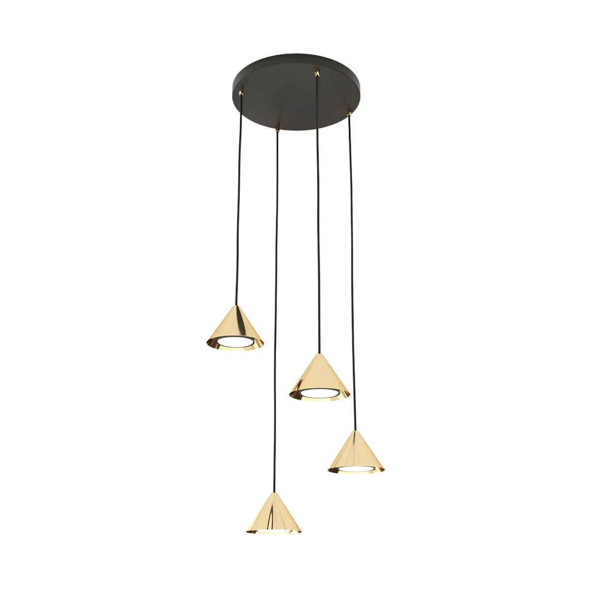 Emibig Elit Pendellampa 4-ljus Ø30 cm, Guld/Svart