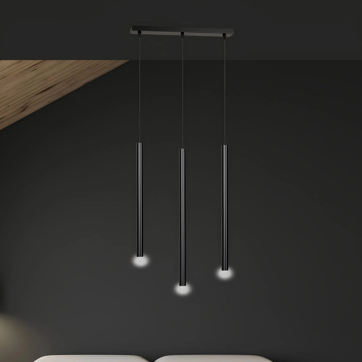 Emibig Selter Pendellampa 3-ljus 45x6 cm, Svart