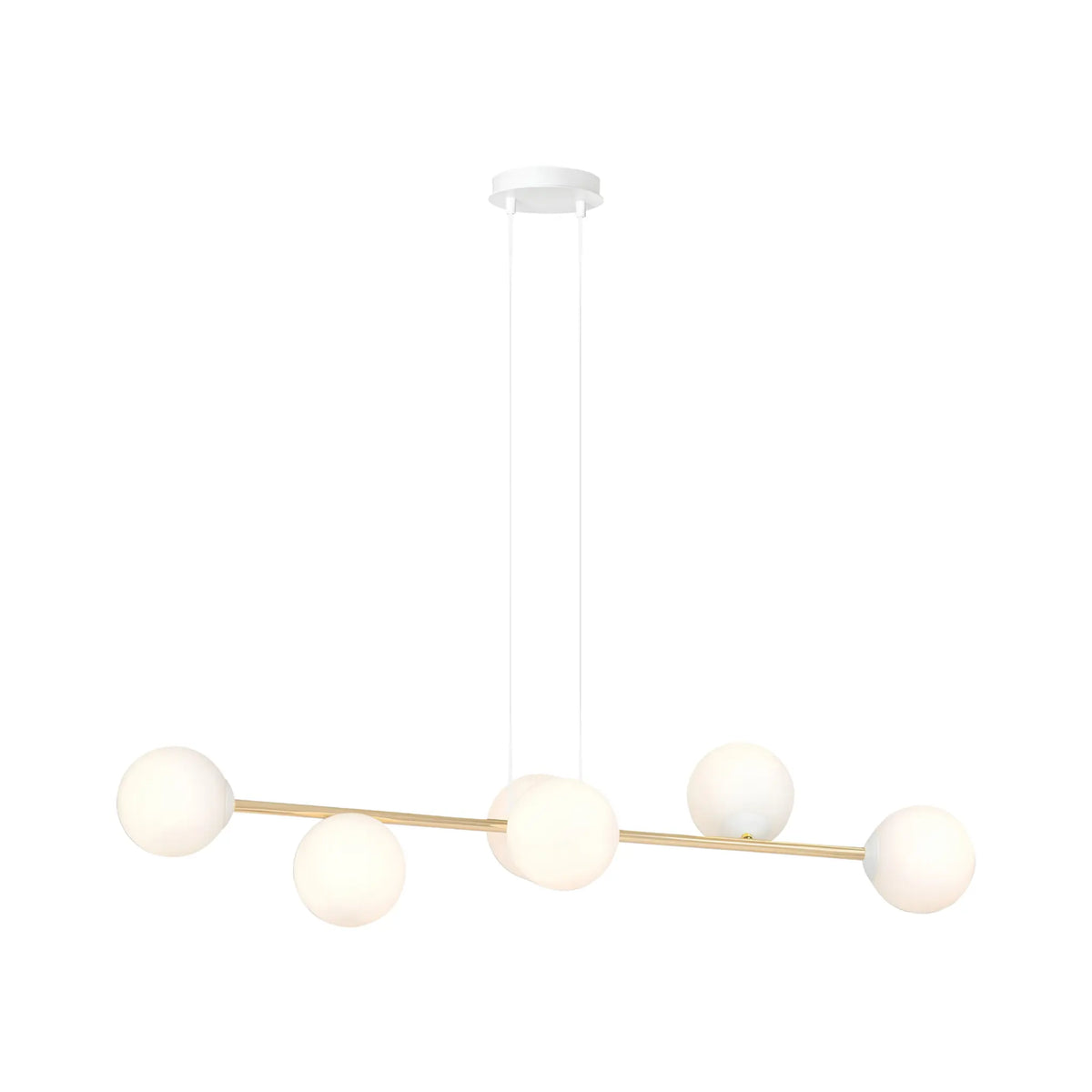 Emibig Gravity Pendellampa 6-ljus 110x29 cm, Vit/Guld