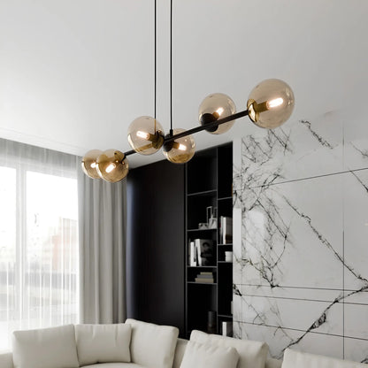 Emibig Rossi Pendellampa 6-ljus 110x30 cm, Svart