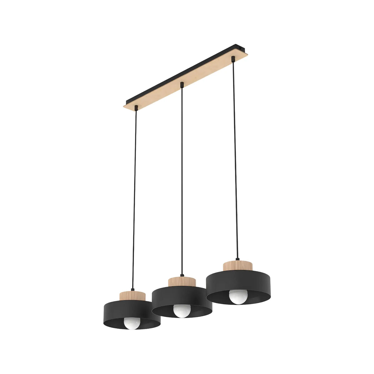 Emibig Kivi Pendellampa 3-ljus 73x20 cm, Svart