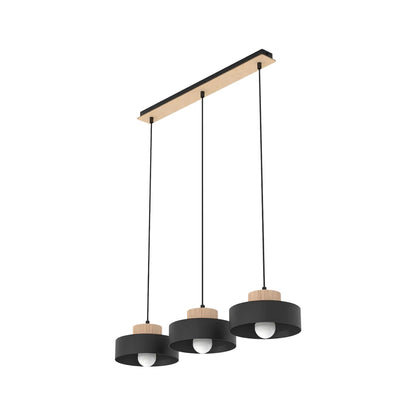 Emibig Kivi Pendellampa 3-ljus 73x20 cm, Svart