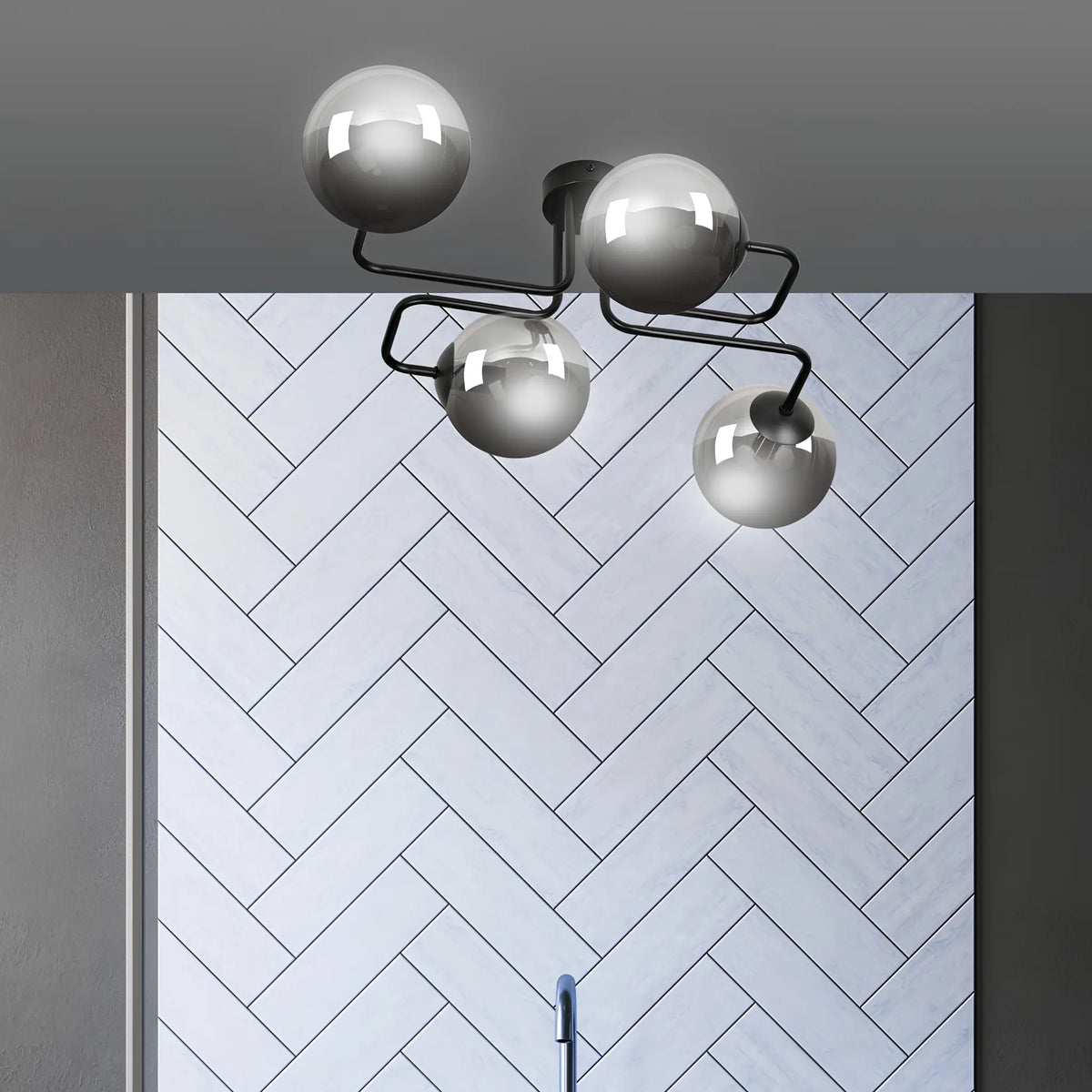 Emibig Brendi Taklampa 4-ljus 55x50 cm, Svart
