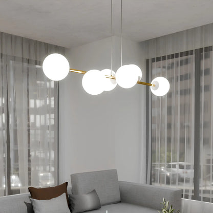Emibig Gravity Pendellampa 6-ljus 110x29 cm, Vit/Guld