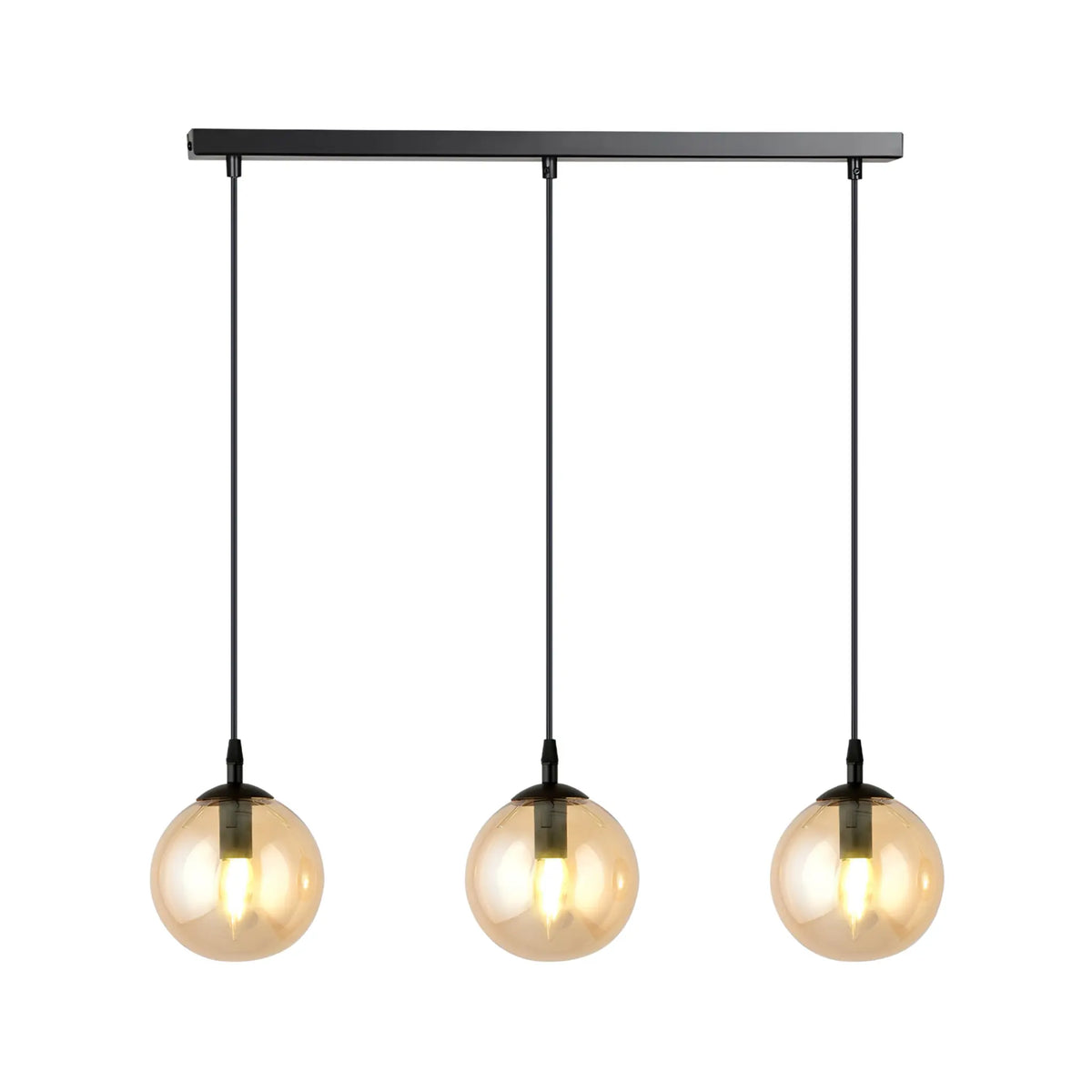 Emibig Cosmo Pendellampa 3-ljus 70x14 cm, Svart/Gul