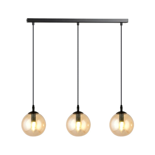 Emibig Cosmo Pendellampa 3-ljus 70x14 cm, Svart/Gul